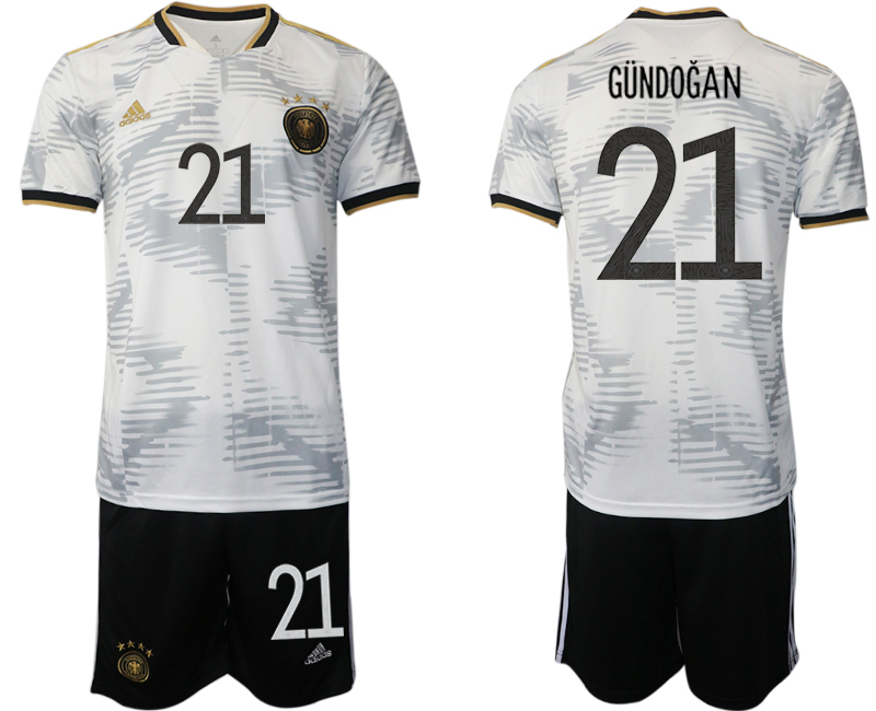 Men 2022 World Cup National Team Germany home white #21 Soccer Jersey->youth soccer jersey->Youth Jersey